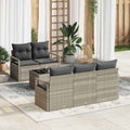 Gartensofa-set 6 pcs Hellgrau und Dunkelgrau Poly-Rattan