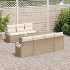 Gartensofa-set mit Kissen 8 pcs Beige und Creme Poly-Rattan