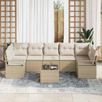 Garten-Sofa-Set mit Kissen mit Speicher 8 pcs Beige und Creme