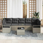 Garten-Sofa-Set mit Kissen 8 pcs Hellgrau und Dunkelgrau