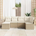 Sofa Set mit Kissen 8 pcs Beige und Creme Poly-Rattan