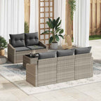 Sofa Set mit Kissen 6 pcs Hellgrau und Dunkelgrau Poly-Rattan