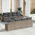 Sofa Set mit Kissen mit Speicher 7 pcs Grau Poly-Rattan
