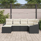 Garten Essgruppe mit Kissen 6 pcs Schwarz und Creme
