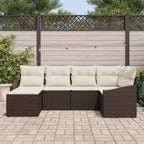 Garten Essgruppe mit Kissen mit Speicher 6 pcs Braun und Creme