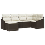 Garten Essgruppe mit Kissen mit Speicher 6 pcs Braun und Creme