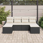 Garten Essgruppe mit Kissen 6 pcs Schwarz und Creme