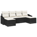 Garten Essgruppe mit Kissen 6 pcs Schwarz und Creme