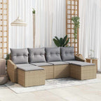 Garten Essgruppe mit Kissen 6 pcs Beige und Hellgrau