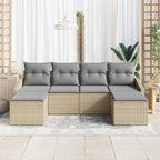 Garten Essgruppe mit Kissen 6 pcs Beige und Hellgrau