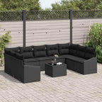 Gartensofa-set mit Speicher Schwarz Poly-Rattan