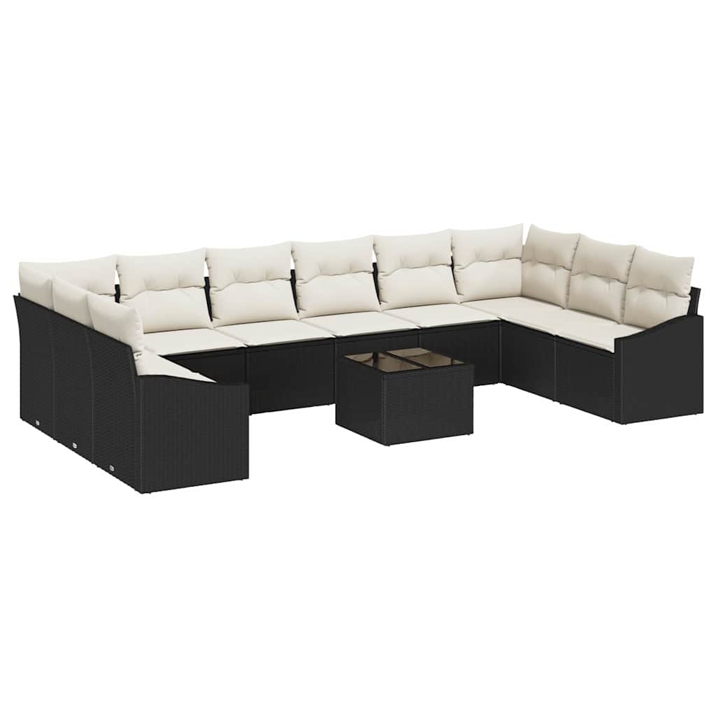 Gartensofa-set mit Speicher Braun und Creme Poly-Rattan