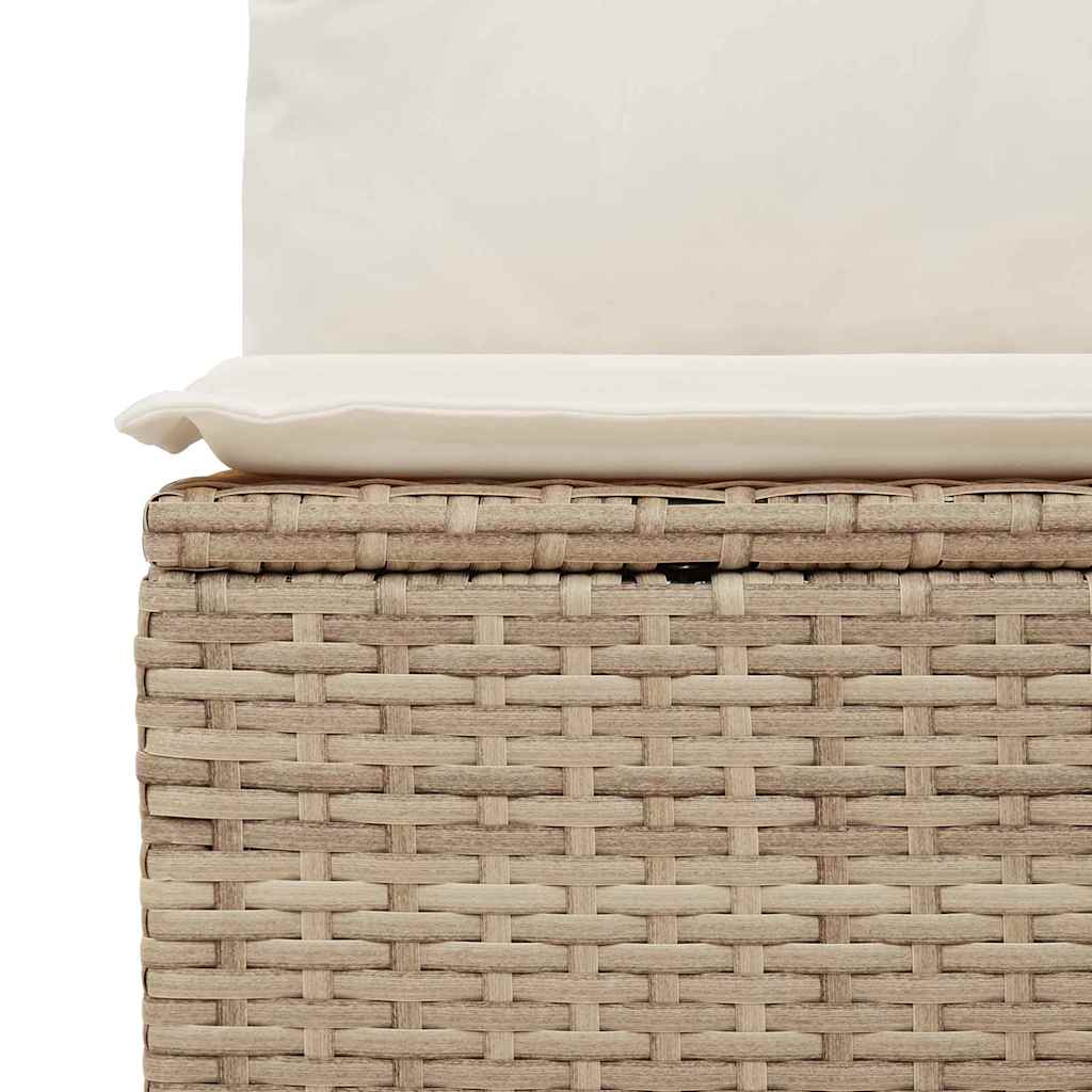 Gartensofa-set mit Kissen 6 pcs Beige und Creme Poly-Rattan