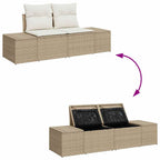 Gartensofa-set mit Kissen 6 pcs Beige und Creme Poly-Rattan