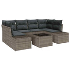 Gartensofa-set mit Kissen mit Speicher 8 pcs Grau Poly-Rattan