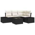 Gartensofa-set mit Speicher Braun und Creme Poly-Rattan