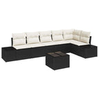 Gartensofa-set mit Speicher Braun und Creme Poly-Rattan