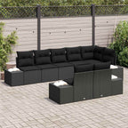 Gartensofa-set mit Speicher 8 pcs Schwarz Poly Rattan