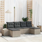 Garten-Sofa-Set mit Kissen 4 pcs Hellgrau Poly-Rattan