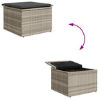 Garten-Sofa-Set mit Kissen 4 pcs Hellgrau Poly-Rattan