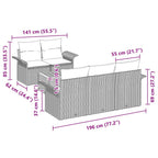 Gartensofa-set mit Speicher 6 pcs Schwarz und Creme Poly-Rattan