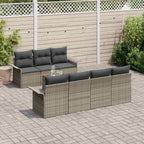 Gartensofa-set mit Speicher 8 pcs Grau Poly-Rattan