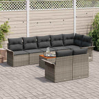 Gartensofa-set mit Speicher 9 pcs Grau Poly-Rattan