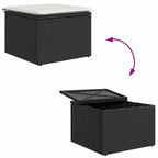 Gartensofa-set mit Speicher 8 pcs Schwarz und Creme Poly-Rattan