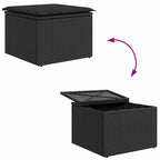Gartensofa-set mit Speicher 8 pcs Schwarz Poly-Rattan