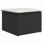 Gartensofa-set mit Speicher 9 pcs Schwarz und Creme Poly-Rattan
