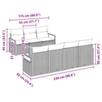 Gartensofa-set mit Speicher 8 pcs Grau Poly-Rattan