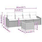 Gartensofa-set mit Speicher 5 pcs Beige und Creme Poly-Rattan