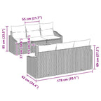 Gartensofa-set mit Speicher 7 pcs Schwarz Poly-Rattan