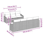 Gartensofa-set mit Speicher 8 pcs Schwarz Poly-Rattan