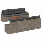 Gartensofa-set mit Speicher 9 pcs Grau Poly-Rattan