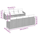 Gartensofa-set mit Speicher 9 pcs Grau Poly-Rattan