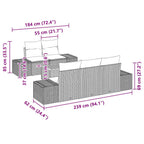 Gartensofa-set mit Speicher 6 pcs Grau Poly-Rattan