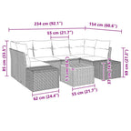 Gartensofa-set 7 pcs Beige und Hellgrau Poly-Rattan