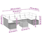 Gartensofa-set mit Speicher 8 pcs Beige und Creme Poly-Rattan