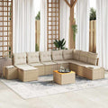 Garten-Sofa-Set 9 pcs Beige und Weiß