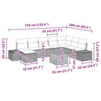 Garten-Sofa-Set 9 pcs Beige und Weiß