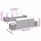 Garten-Sofa-Set mit Kissen mit Speicher 7 pcs Beige Poly Rattan
