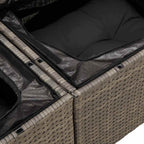 Gartensofa-set mit Kissen mit Speicher 6 pcs Grau Polyrattan