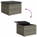 Gartensofa-set mit Kissen mit Speicher 6 pcs Grau Polyrattan