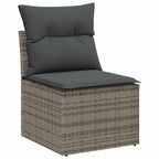 Gartensofa-set mit Kissen mit Speicher 4 pcs Grau Polyrattan
