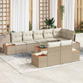 Gartensofa-set mit Kissen 8 pcs Beige und Creme Polyrattan
