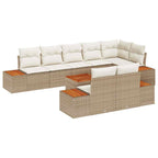 Gartensofa-set mit Kissen 8 pcs Beige und Creme Polyrattan