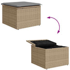 Gartensofa-set mit Kissen 6 pcs Beige und Hellgrau Poly Rattan