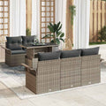 Gartensofa-set mit Kissen mit Speicher 6 pcs Grau Poly Rattan