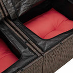Gartensofa-set mit Kissen mit Speicher 8 pcs Braun Poly Rattan